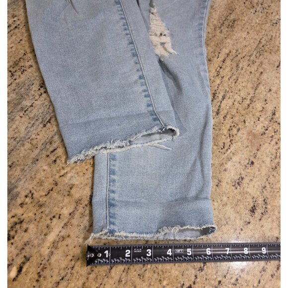 Levi's Denizen Mid Rise Boyfriend Jeans Distressed Raw Hem Denim Size 6 Pants - Picture 6 of 16